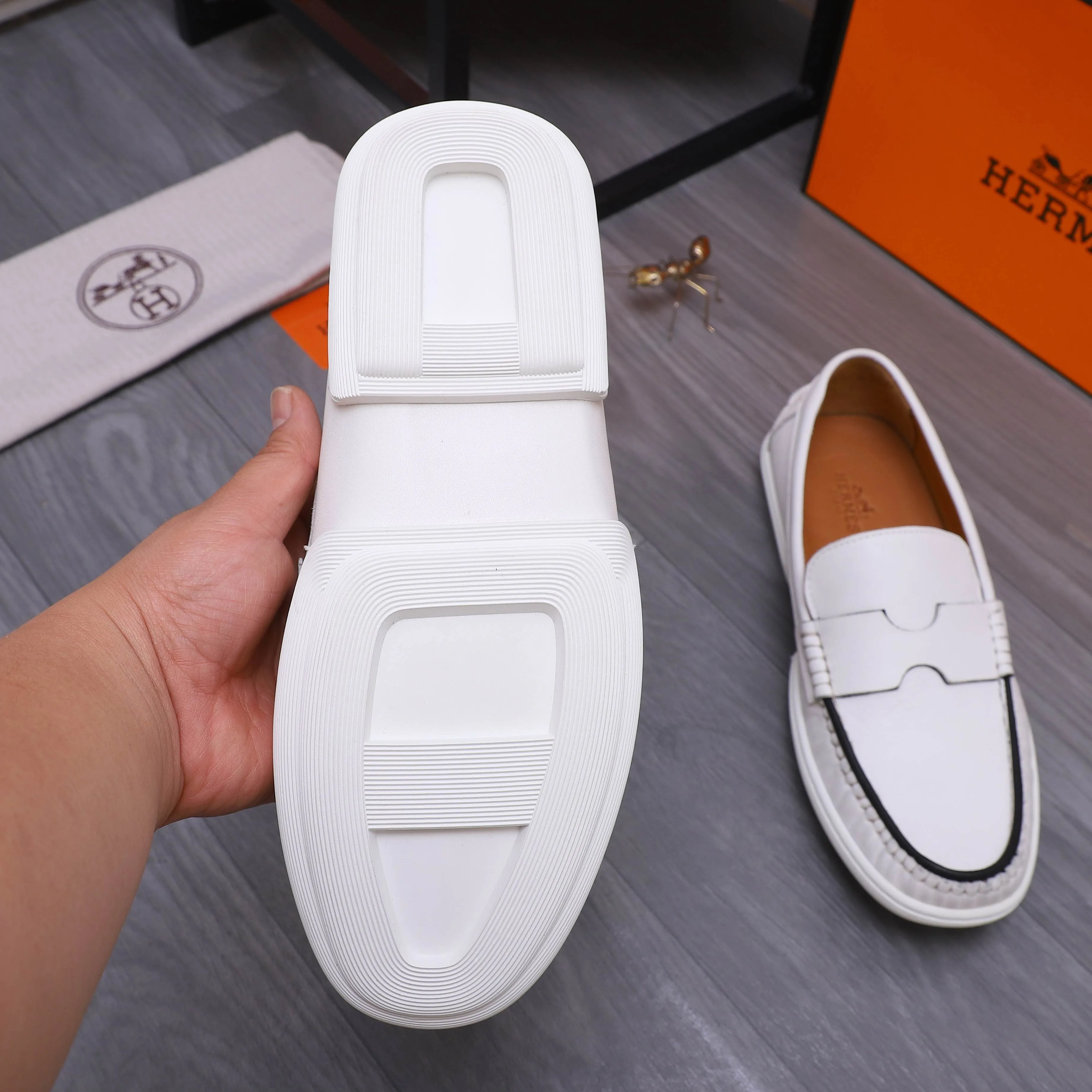 Men's shoes 💰500 Product trademark: HERMES "Hermes" casual slip-on leather shoes Regular size: 38-46 (45.46 custom-made, non-refundable) Product materials: Selected high-quality cowhide upper, cowhide lining, original outsole